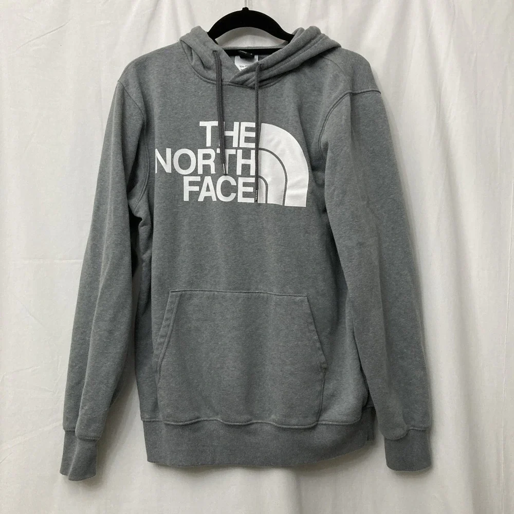The North Face Gray Half Dome Logo Hoodie (A7R9F) w/Front Pocket - SZ M